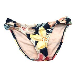 Kona Sol Floral Tropical Bikini Bottoms Double Strap Hipster Colorful Size M